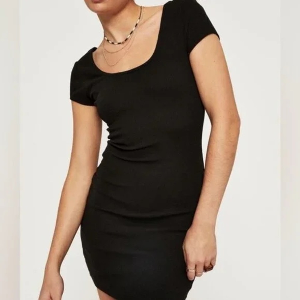 Wild Fable Target bodycon black ribbed sweater dress size M